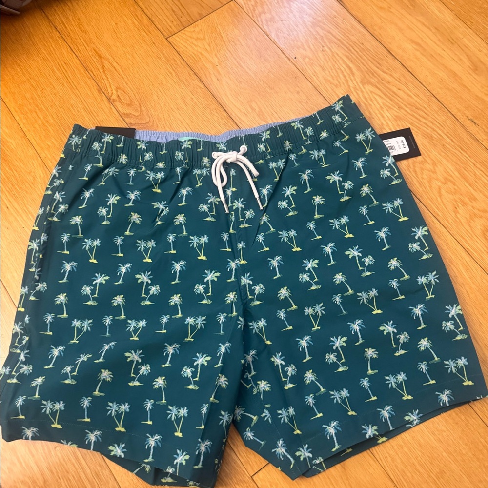 Bonobos Tropical Palm Swim Trunks - Teal